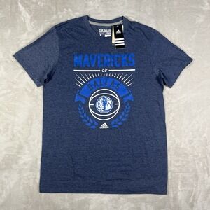 Dallas Mavericks T-Shirt Mens Large Blue Adidas Go-To Performance Tee Climalite